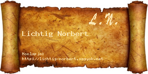 Lichtig Norbert névjegykártya